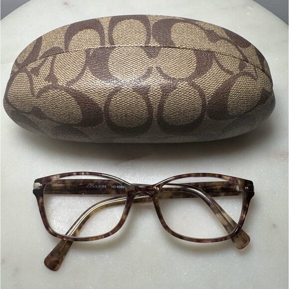 Coach Eyeglasses HC 6065 5287 Confetti Light Brown 51-17-135 Prescrip Case - Picture 1 of 8
